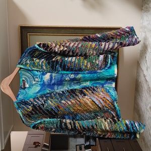 Vintage Wearable Art Sue Blue Jacket One Size